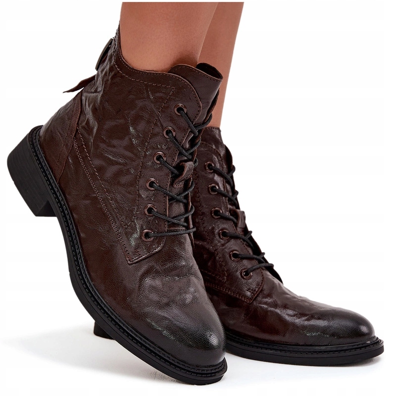 Dámské Kotníkové Boty Z Přírodní Zateplené Kůže Na Zip Artiker 57C1005 Hnědé 36