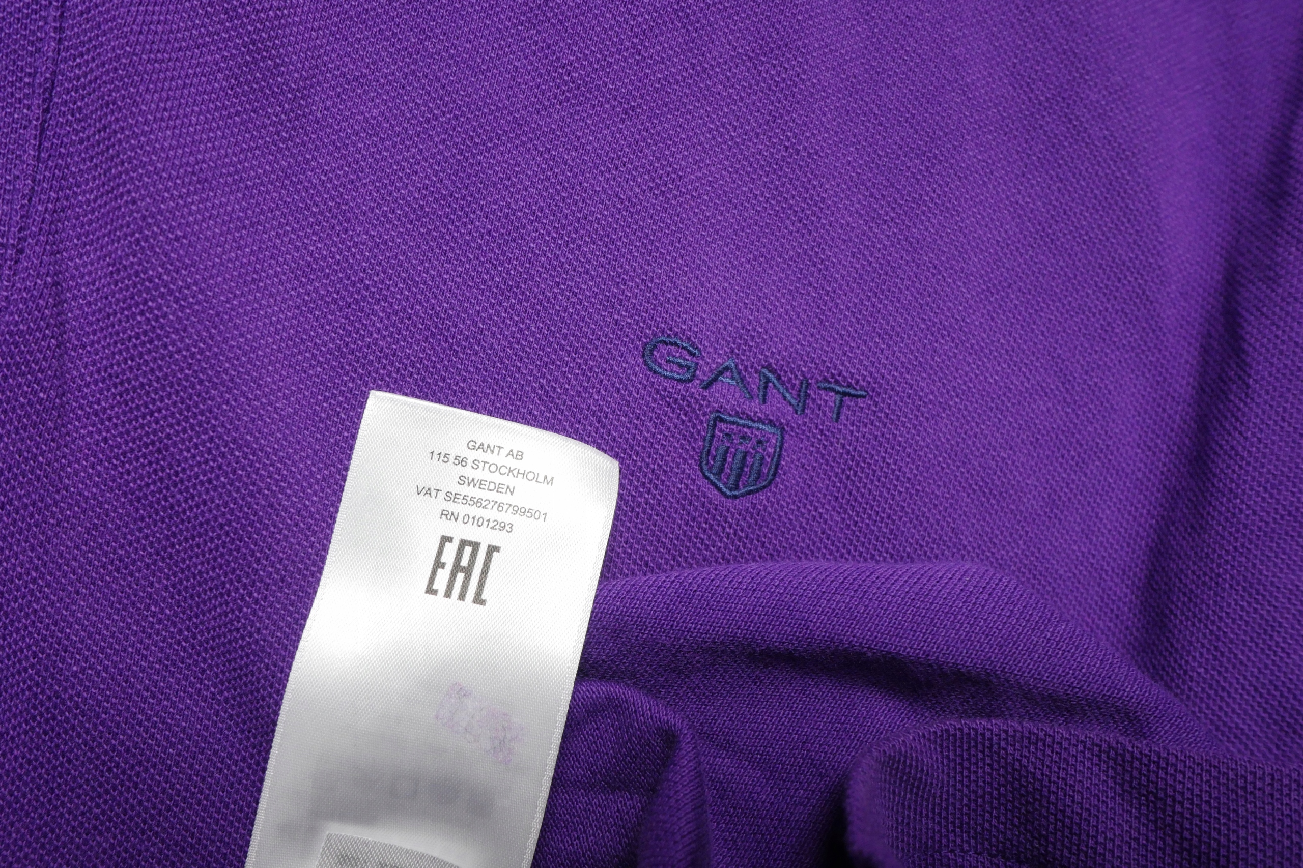 Gant Polo fiolet koszulka męska classic XL Materiał dominujący bawełna