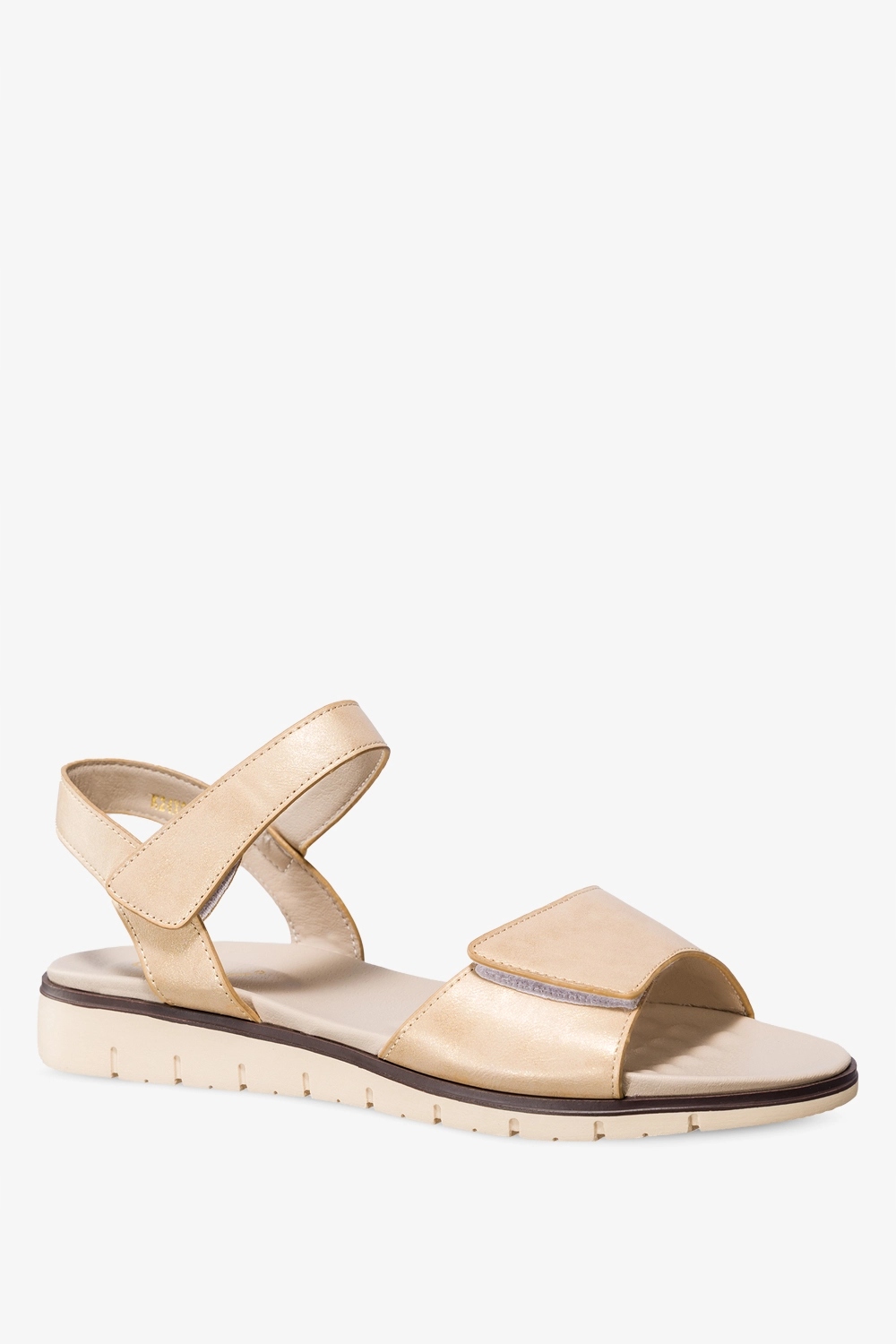 BEŻOWE SANDAŁY DAMSKIE NA RZEP WYGODNE PŁASKIE MIENIĄCE SIĘ PASKI r 39 Stan opakowania oryginalne