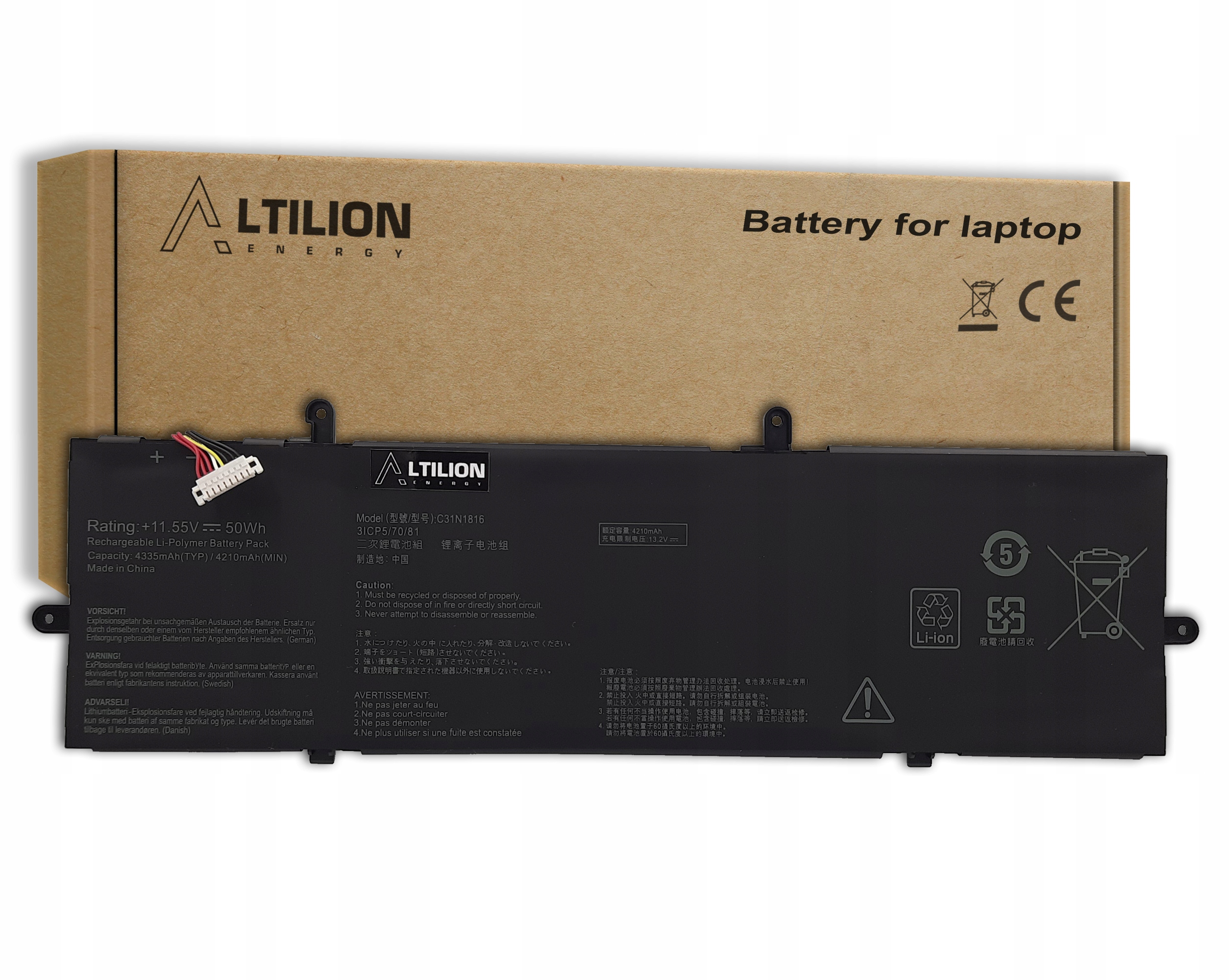 Batéria C31N1816 pre Asus ZenBook Flip 13 UX362 UX362F UX362FA Q326FA