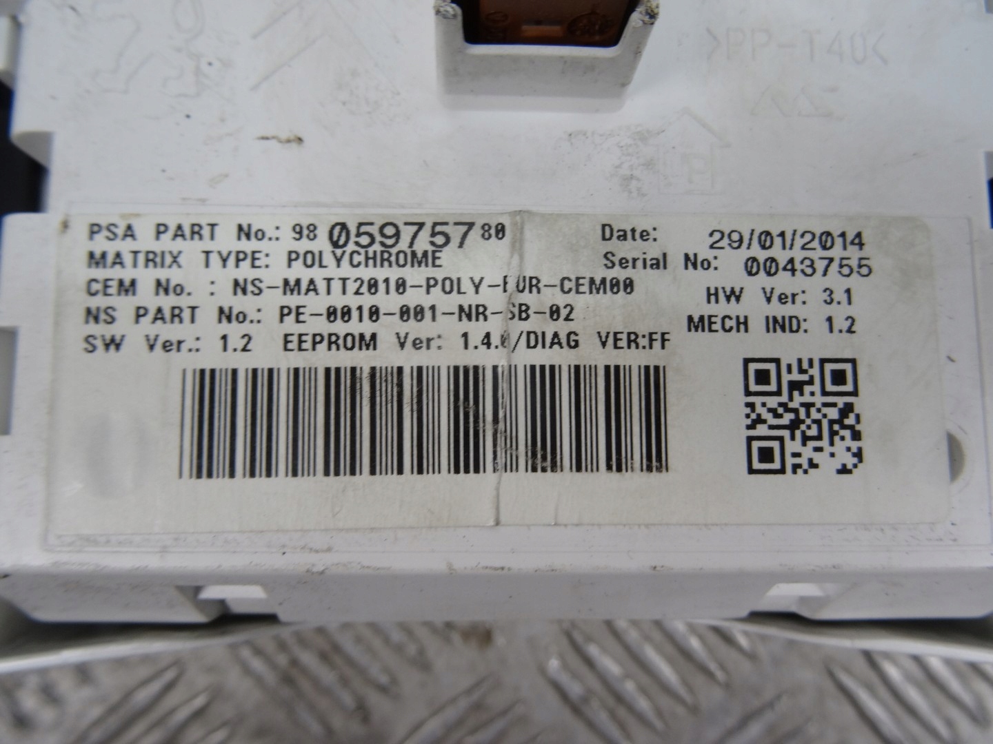 PEUGEOT 508 dials clock 9805975780