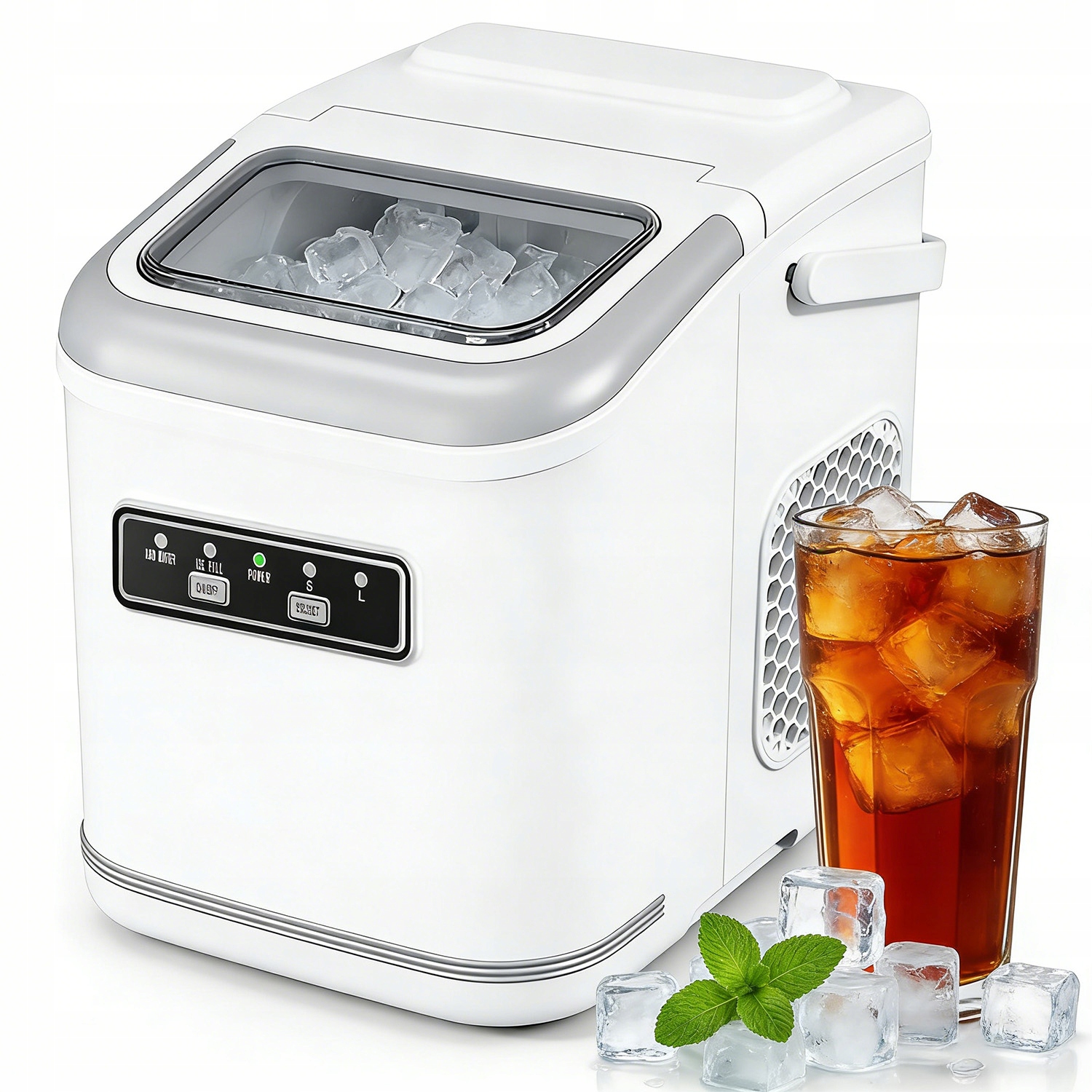 Výrobník Ledu Černý 90 W Rychlý Výkonný Stroj Na Kostky 12 KG/24 H
