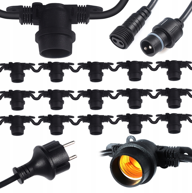 

Girlanda Ogrodowa Led 15m Lampki 15xE27 IP44