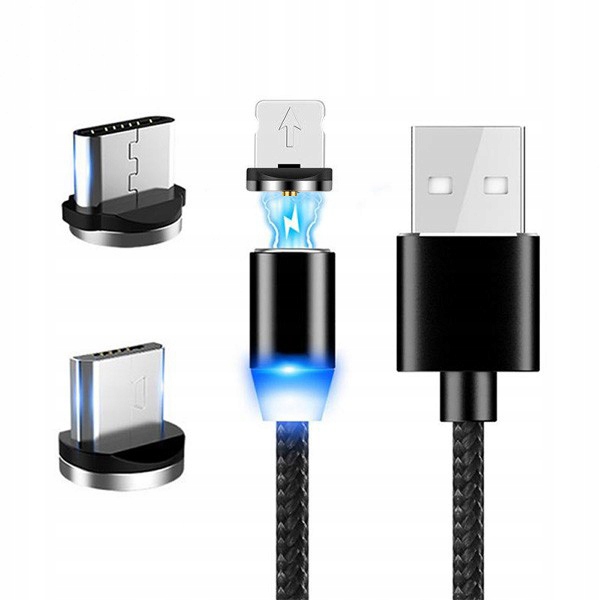 

Kabel Magnetyczny 3W1 Micro Usb / Typ C / Iphone