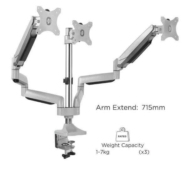 VALUE Biurkowy uchwyt na 3 monitory LCD Model 17.99.1160