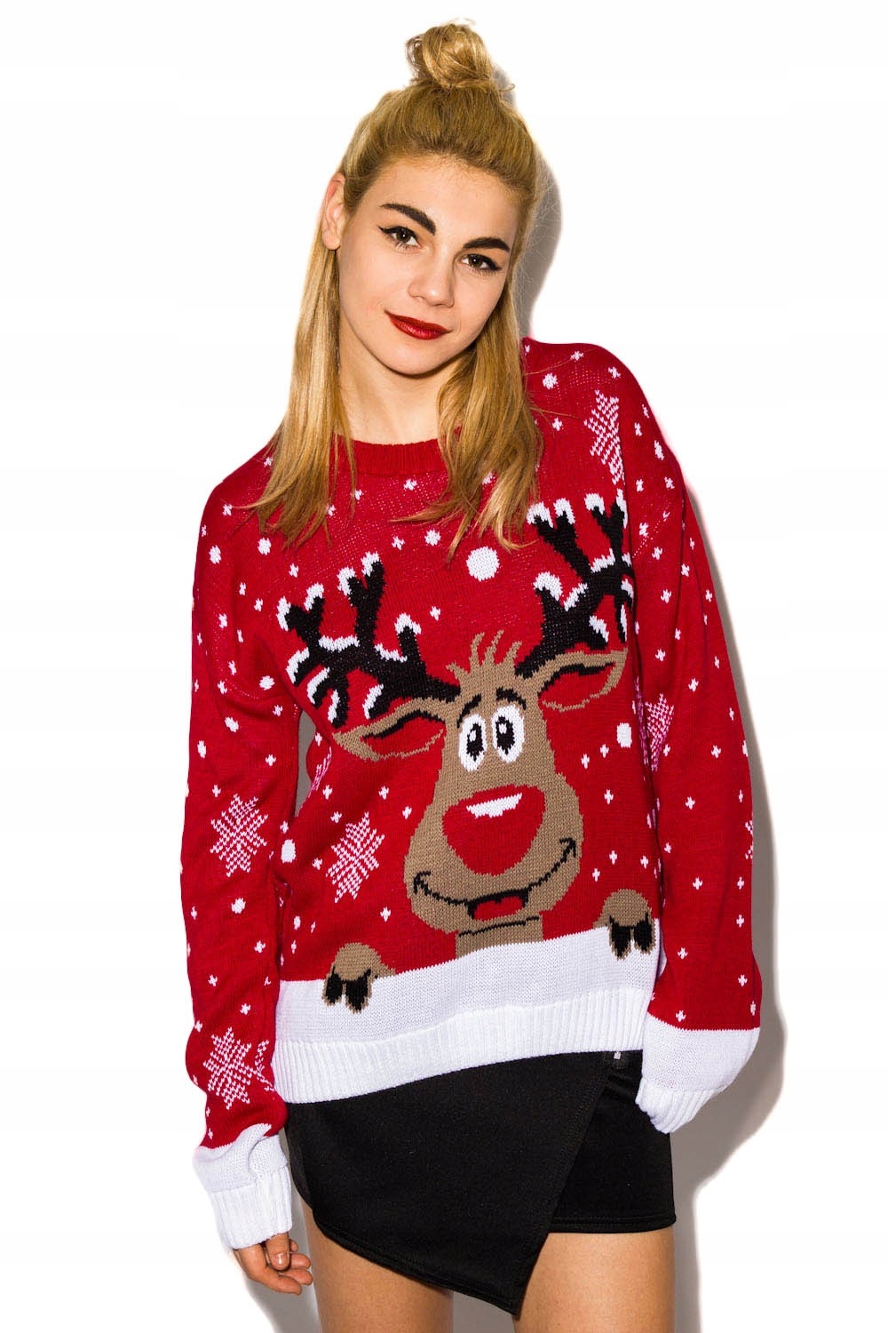 SWETER ŚWIĄTECZNY RENIFER PREZENT NA MIKOŁAJA S/M Rozmiar S/M