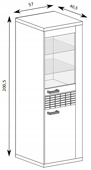 Witryna do salonu kredens z półkami NATURAL N4 LED EAN (GTIN) 5905289002705