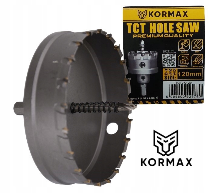 Otwornica 120mm wiertło koronowe węglik spiekany Tct 120x25 Widiowa Kormax