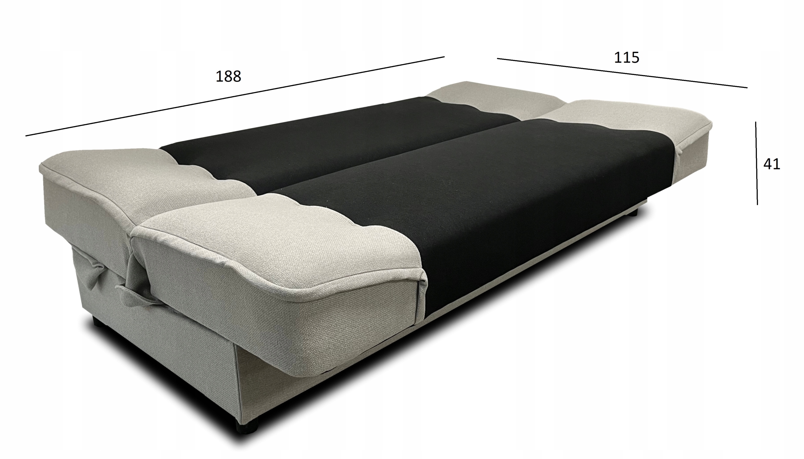 wersalka kanapa MAXIM 96 grafit spanie sprężyny EAN (GTIN) 5905090125204