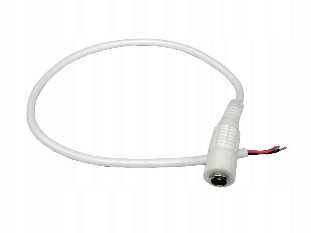 GNIAZDO 2,1/5,5 Z PRZEWODEM BIAŁE