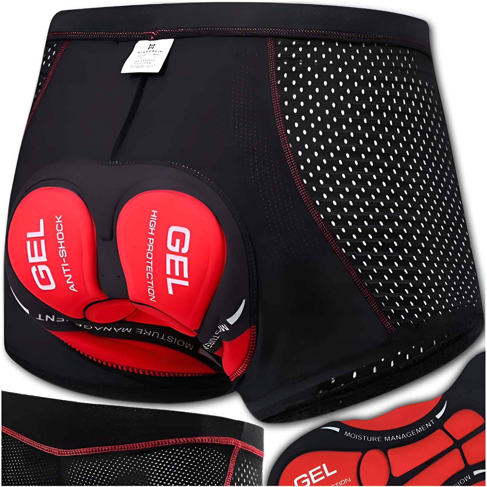 SPODENKI ROWEROWE SZORTY KOLARSKIE BOKSERKI MĘSKIE Z WKŁADKĄ 3D ŻELOWĄ XXL EAN (GTIN) 5904204163385