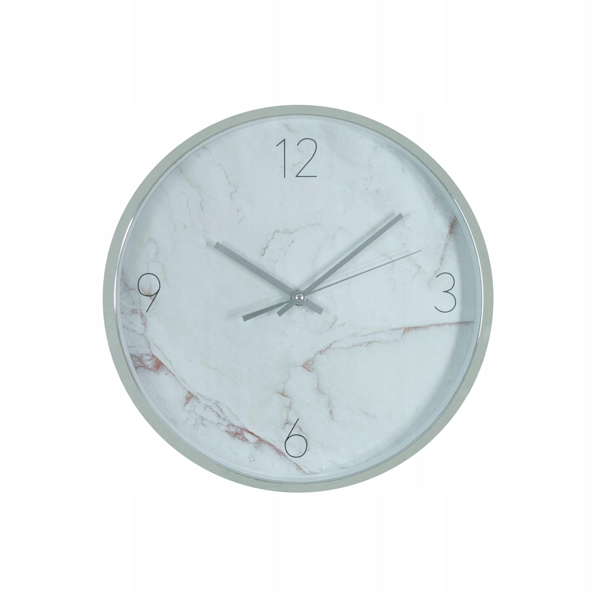

Zegar biurowy 'marmur' srebrna rama śr. 35cm