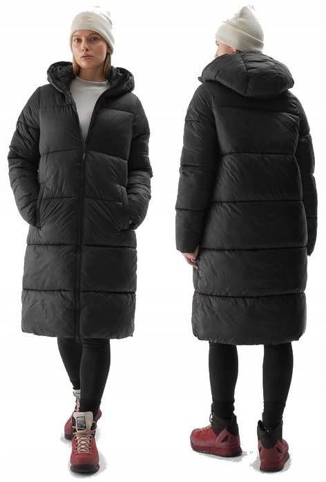 4F Dámská Zimní Bunda Kabát Prošívaný Zateplený Péřový TDJAF475 > M