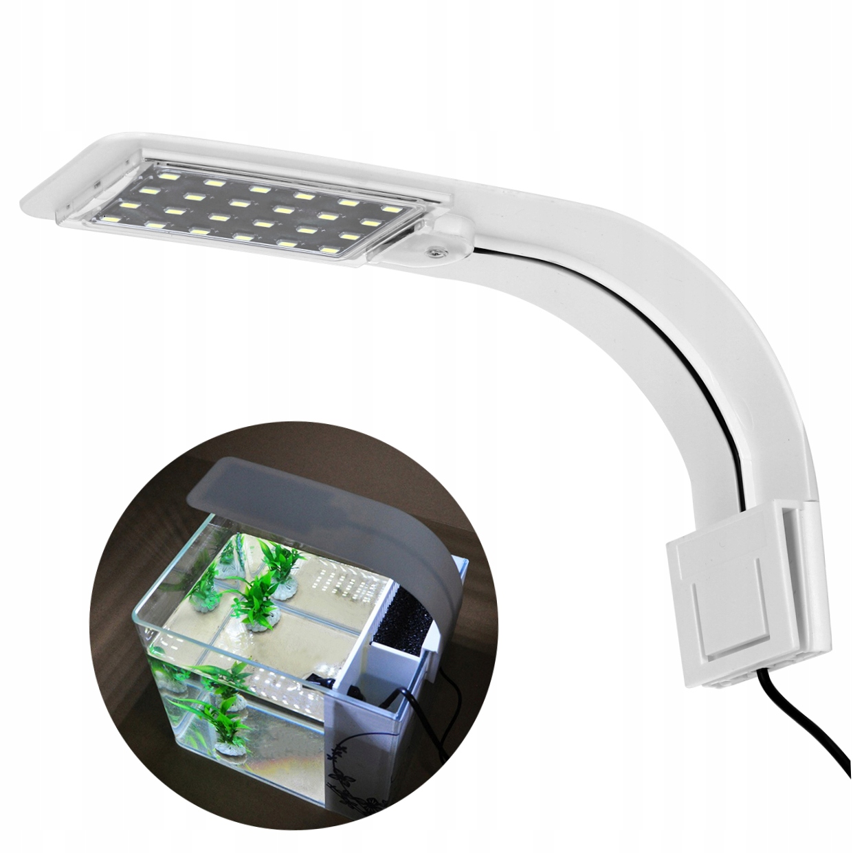 Levně Ueetek Led akvarijní osvětlení, rostliny rostou, lampa do akvária, bílá
