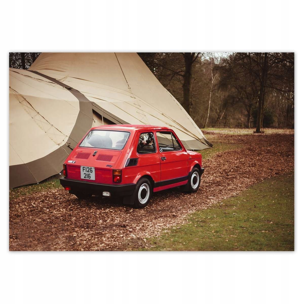 Fototapety 416x290 Červené batoľa Fiat 126p