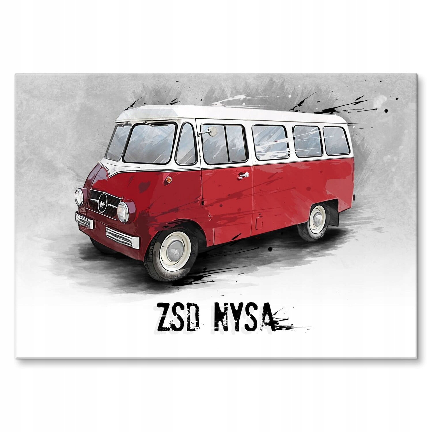 Velký Plakát Kovový Plech Velká Grafika Dárek A'la Kresba Auto Nysa Prl