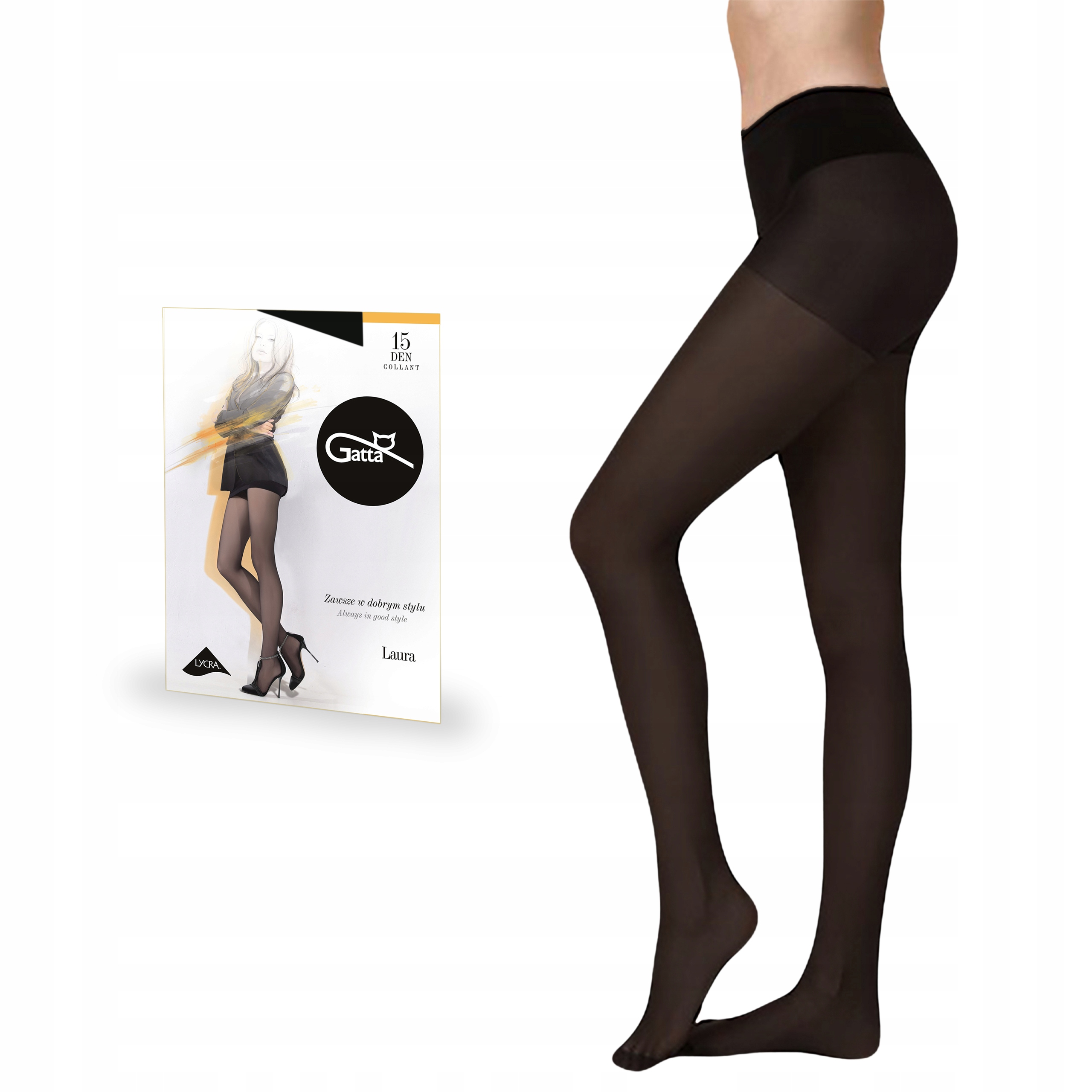 

Gatta rajstopy Laura 15 den lycra, Fumo 5-XL
