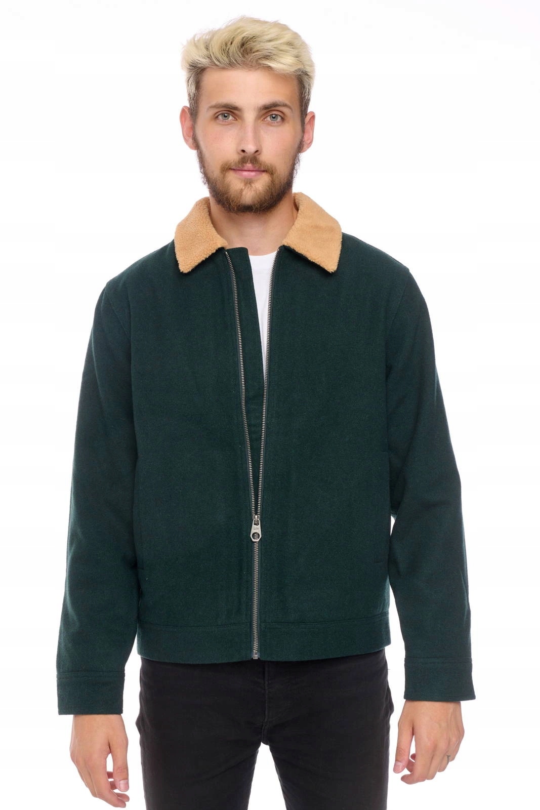 Pánská přechodová bunda Lee Wool Jacket Dk Bottle Green L87SCSBB XL
