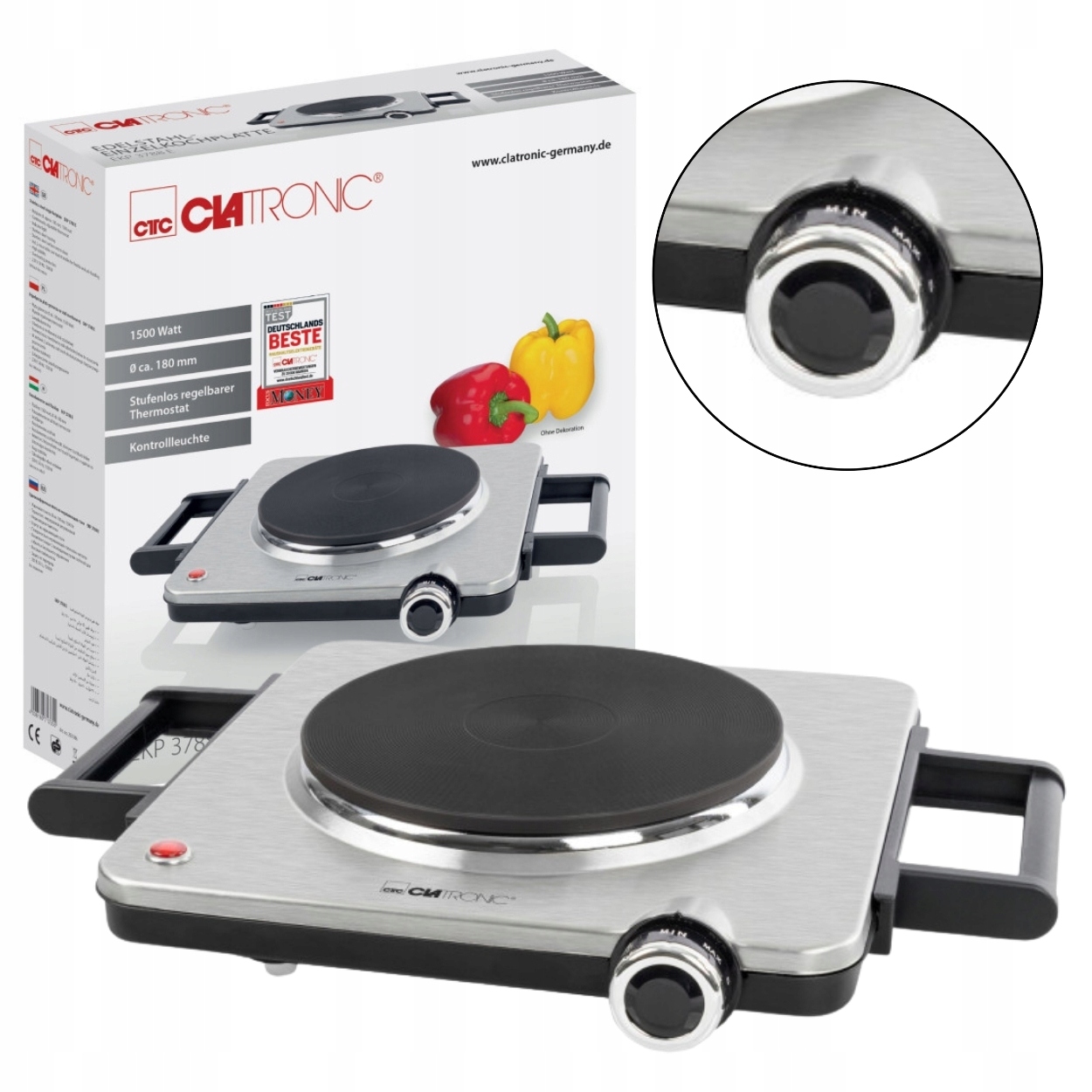 Kuchenka elektryczna Clatronic Ekp 3788 płyta grzewcza jednopalnikowa