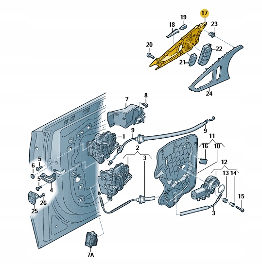 KLAMKA WEWNETRZNA DRZWI PRZOD PRAWA AUDI A6 C7 ASO