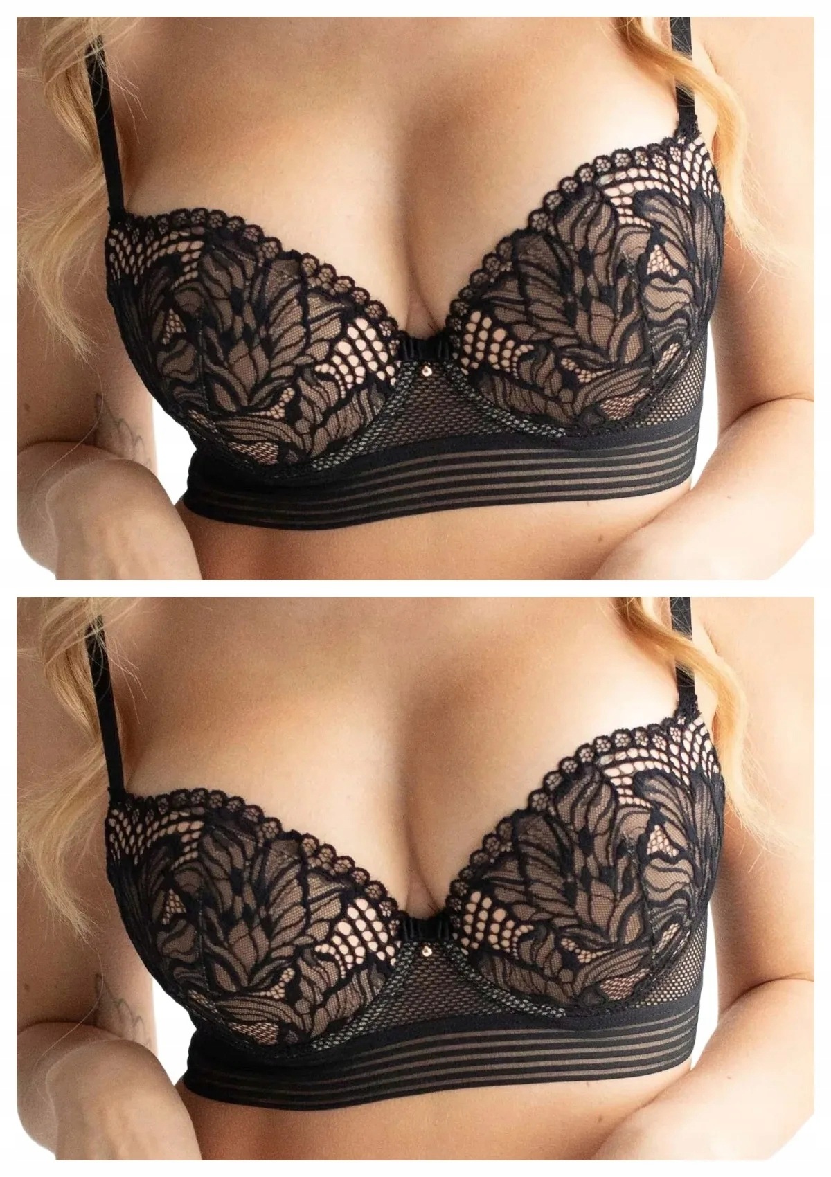 Kleo Ariel 3583 krajková push-up podprsenka 2 ks černá 75B