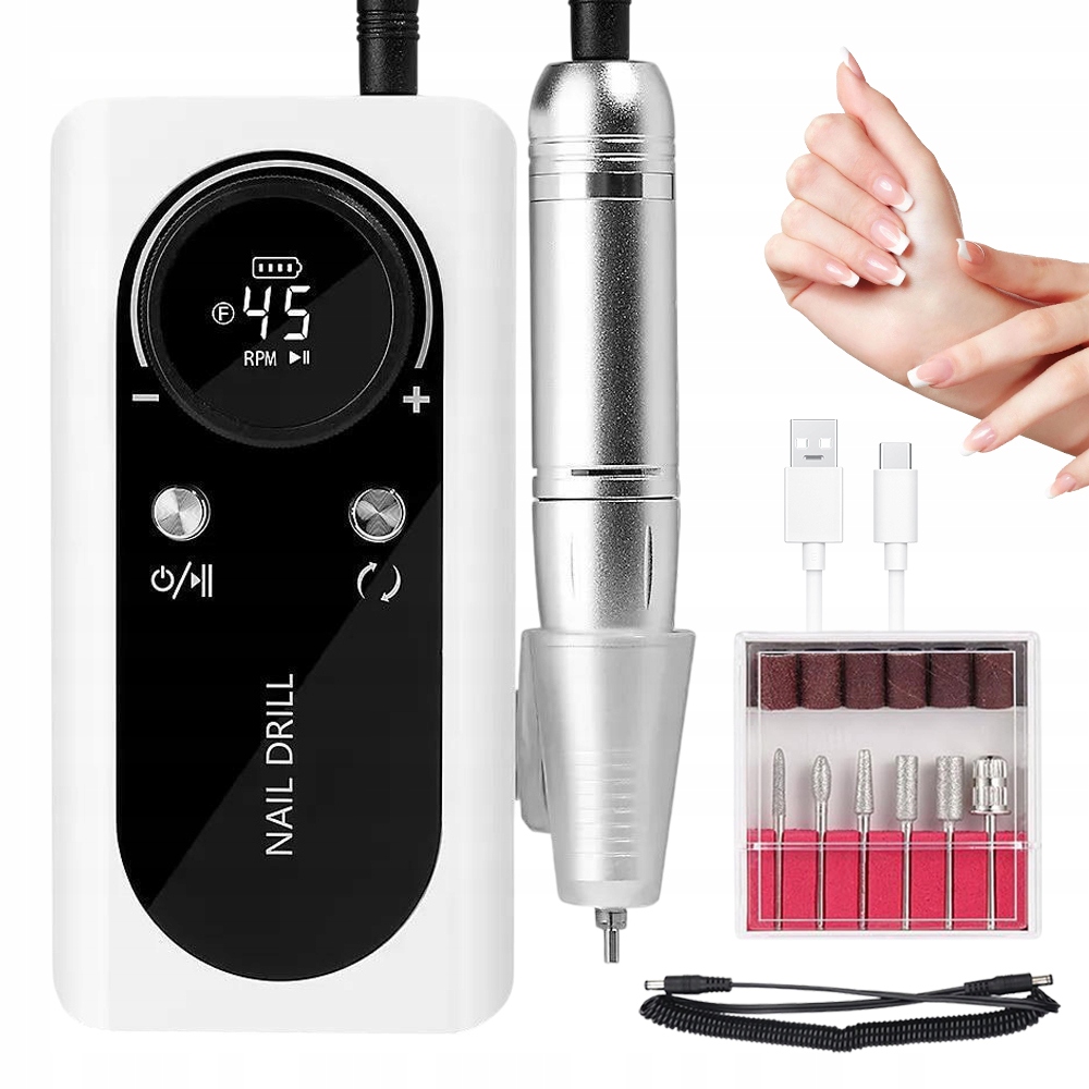 Bezdrátová Bruska Na Nehty S Pedikúrou A Stanicí 2000 mAh