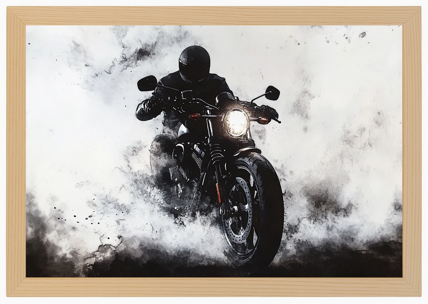 Rámeček Plakát Motocykl Kouřový Motocykl Černobílý 60x40