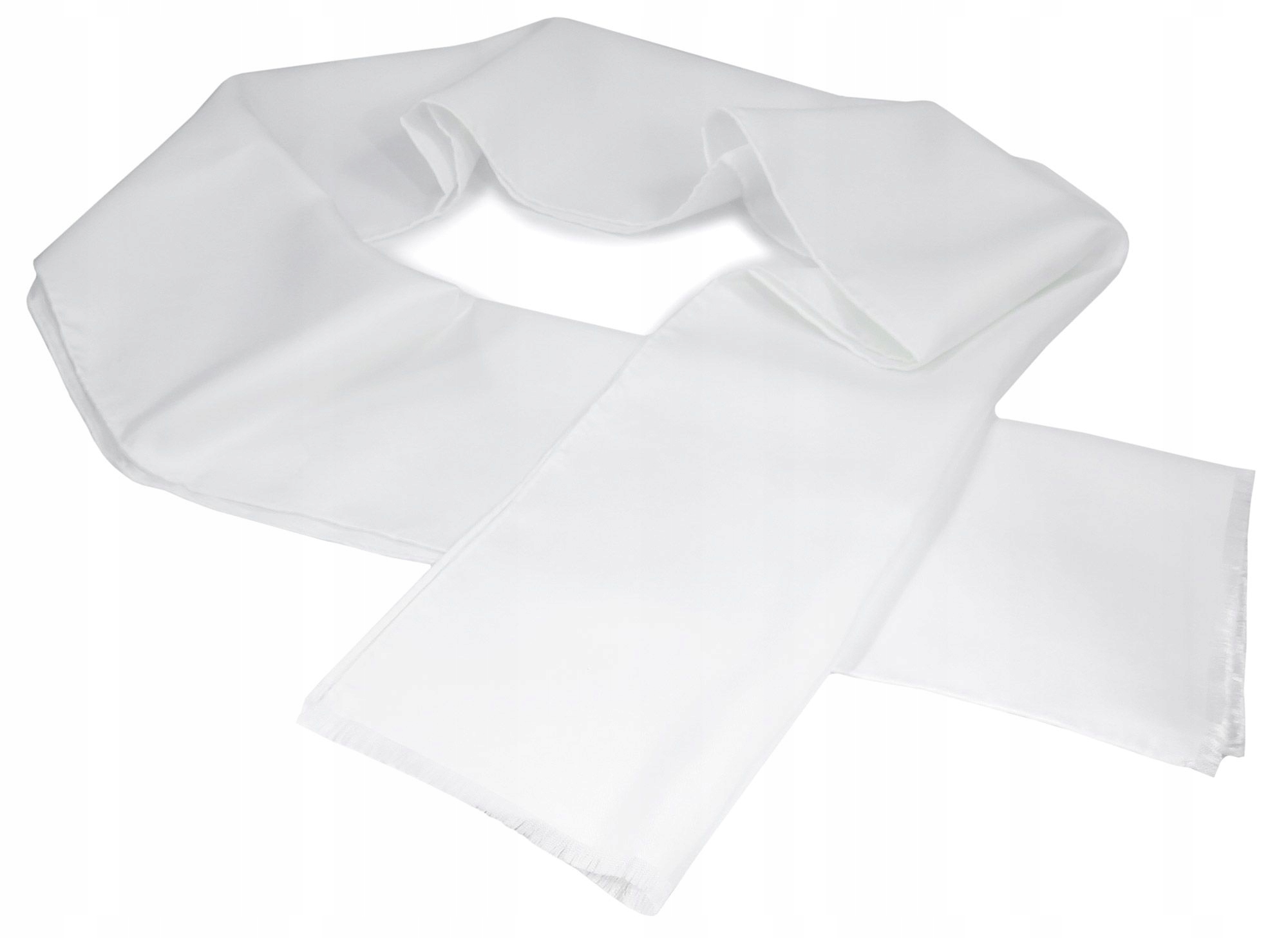 

Biały szal wieczorowy jedwabny jedwab 100% J1