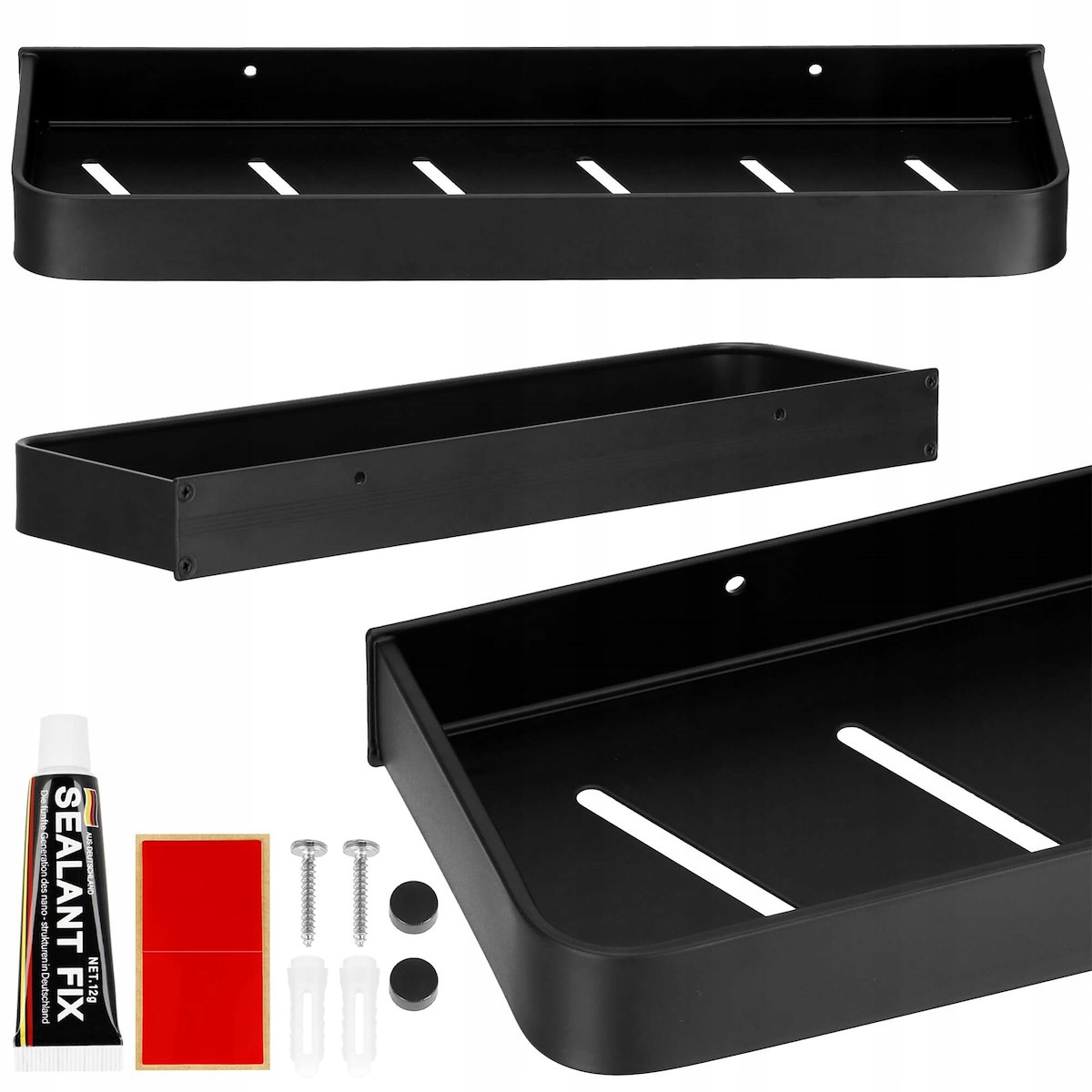 

Półka Wisząca Łazienkowa Pod Prysznic Czarna 40cm