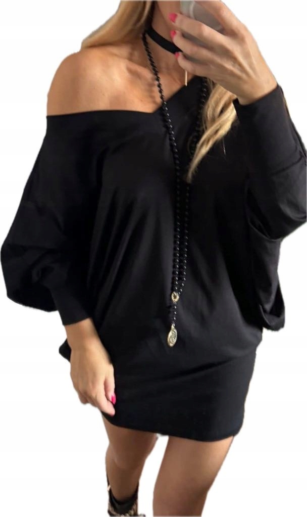 Šaty netopýr s výstřihem By O La La 40 L