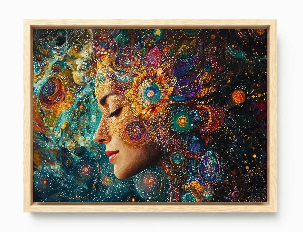 Obraz Rama American Box Portrét Žena Mandala Čakra Energie Zen 80x60