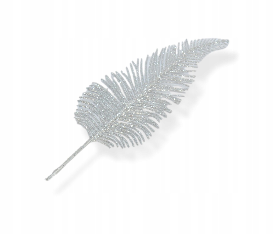 

Liść piórko paprotka brokat Srebrny