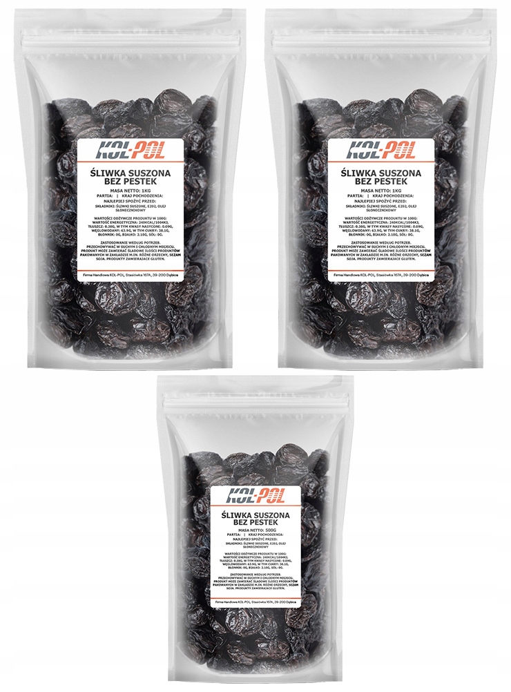 Levně Sušené Švestky 2,5 kg Švestka bez pecek, kvalita