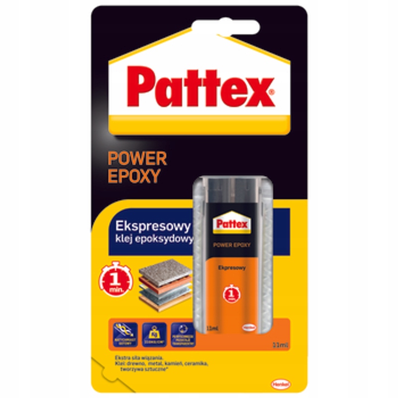 Pattex Power Epoxy Ekspresowy klej epoksydowy 1min. 11ml