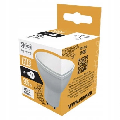 

Żarówka Led 3.3W 205lm GU10 neutralna 4000K Emos