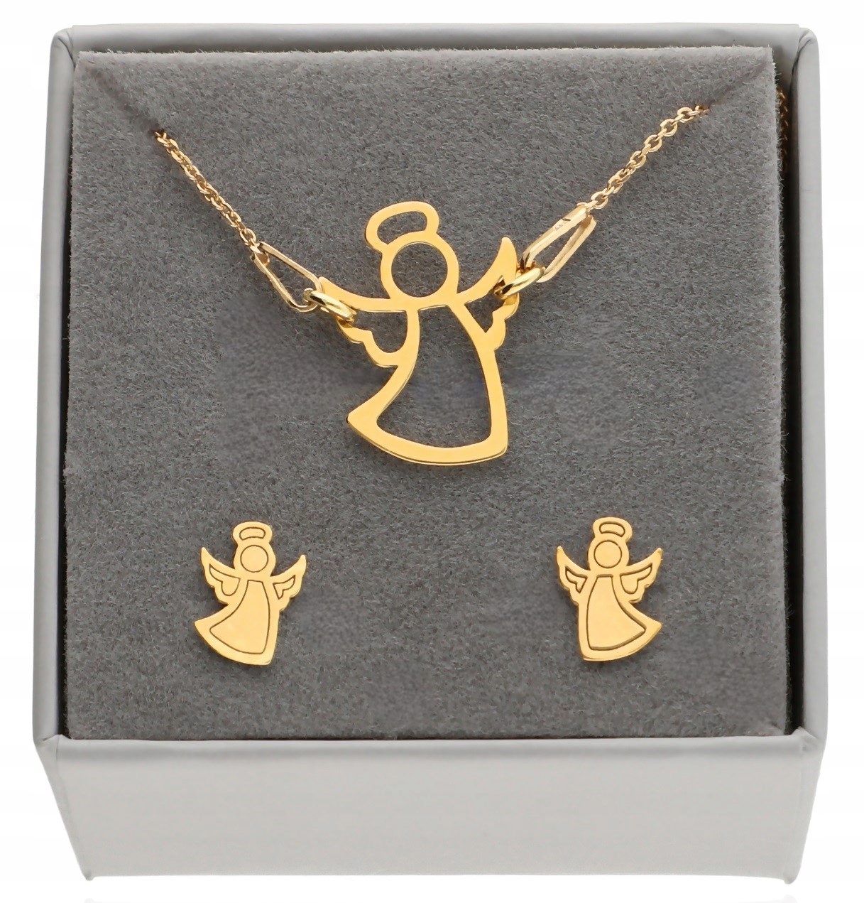 Zlatý komplet Anděl celebrity STŘÍBRO925 dárek k přijímání křtu