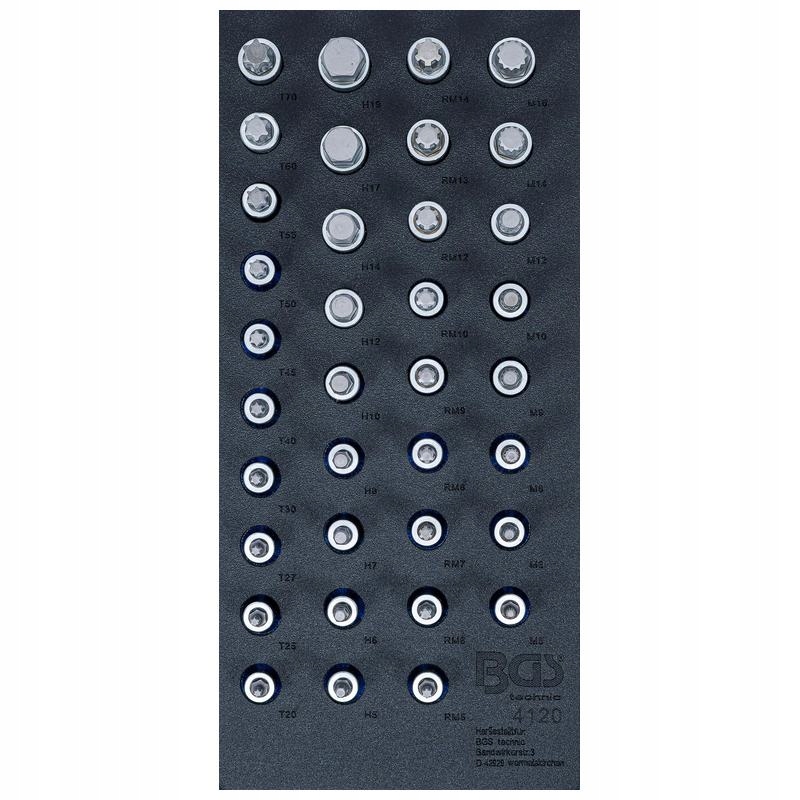 Vložka do zásuvky 1/3 sada nástrčiek rôzne profily 36 ks Bgs