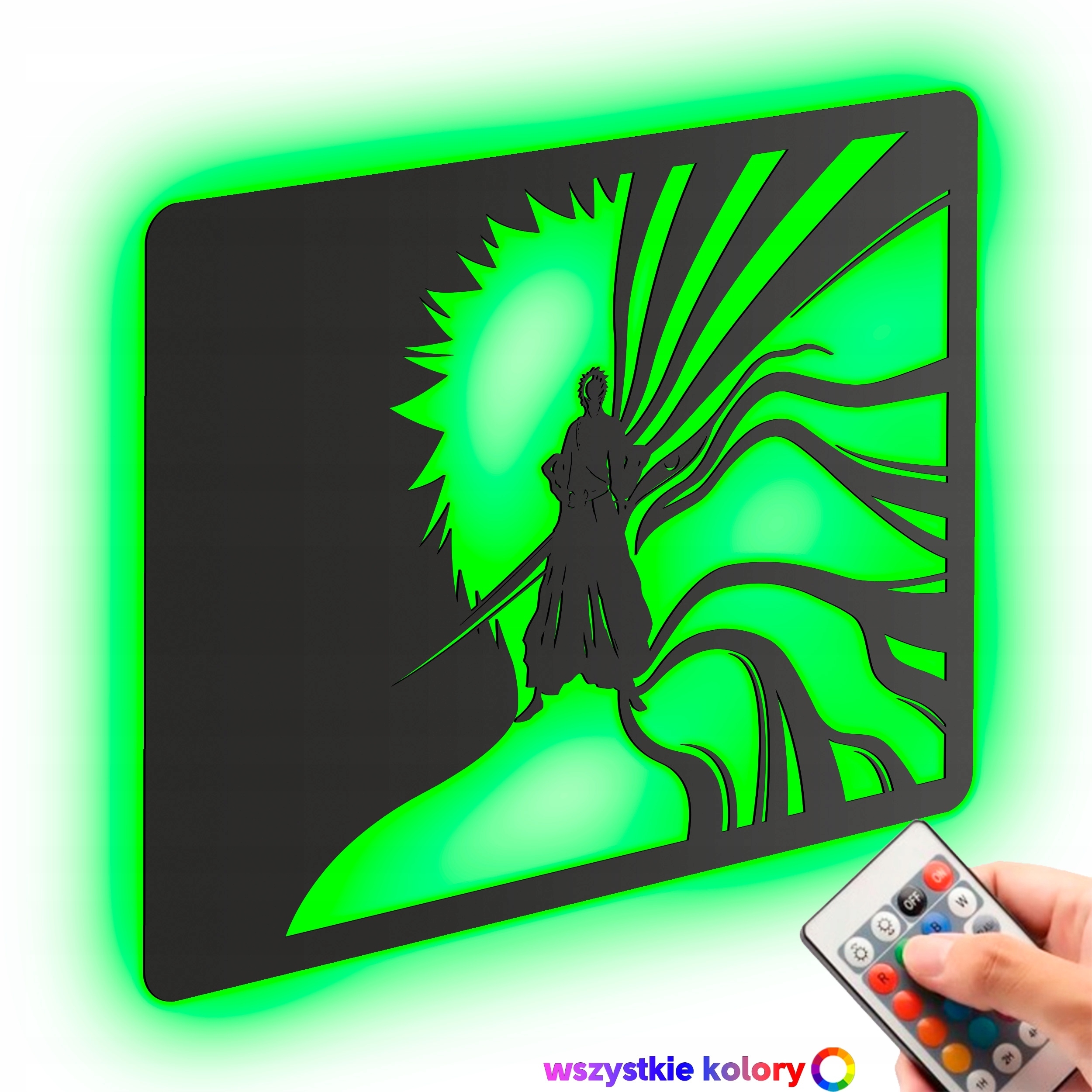 Dřevěný 3D obraz Anime Bleach Ichigo Kurosaki Nástěnná Noční Lampa Led
