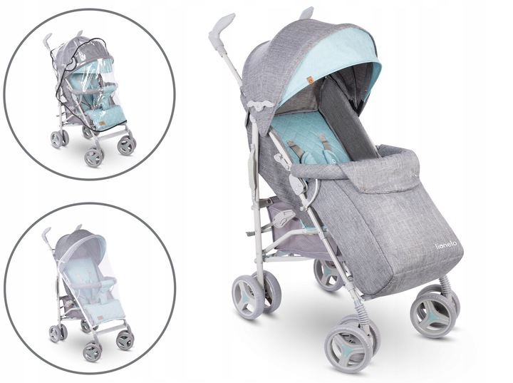 WÓZEK SPACEROWY SPACERÓWKA PARASOLKA LIONELO IRMA szary miętowy Kod producenta LO-IRMA GREY/MINT