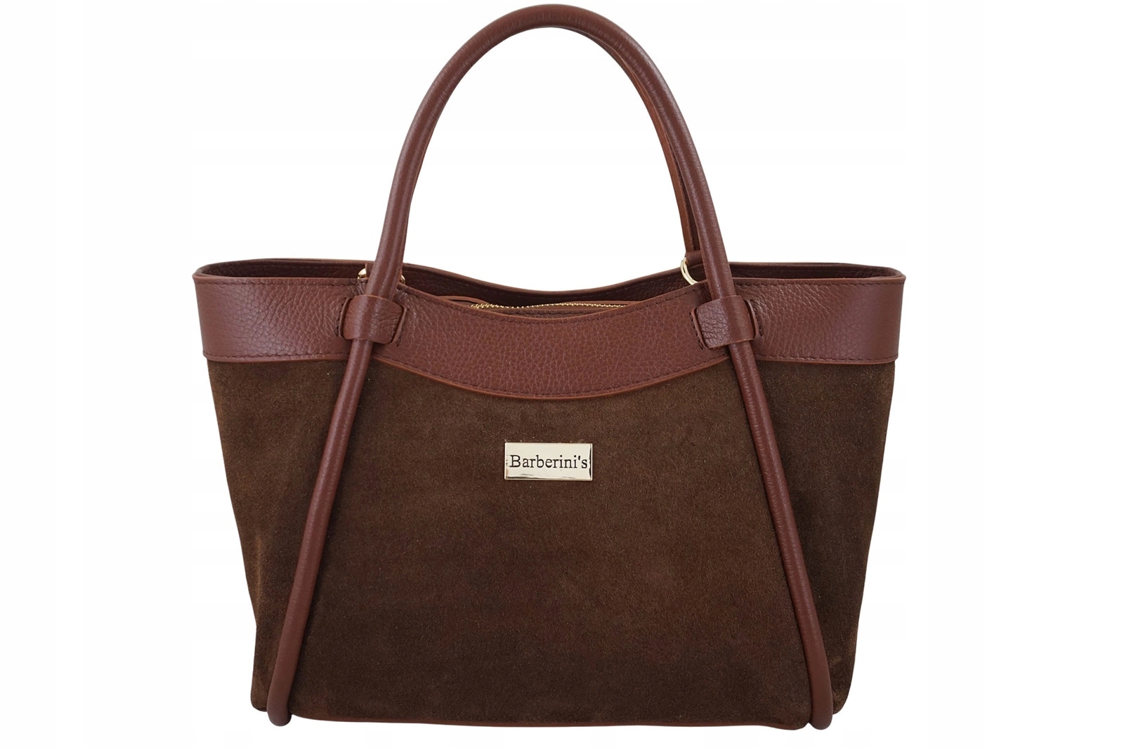 Elegantní kabelka ze semišové kůže hnědá