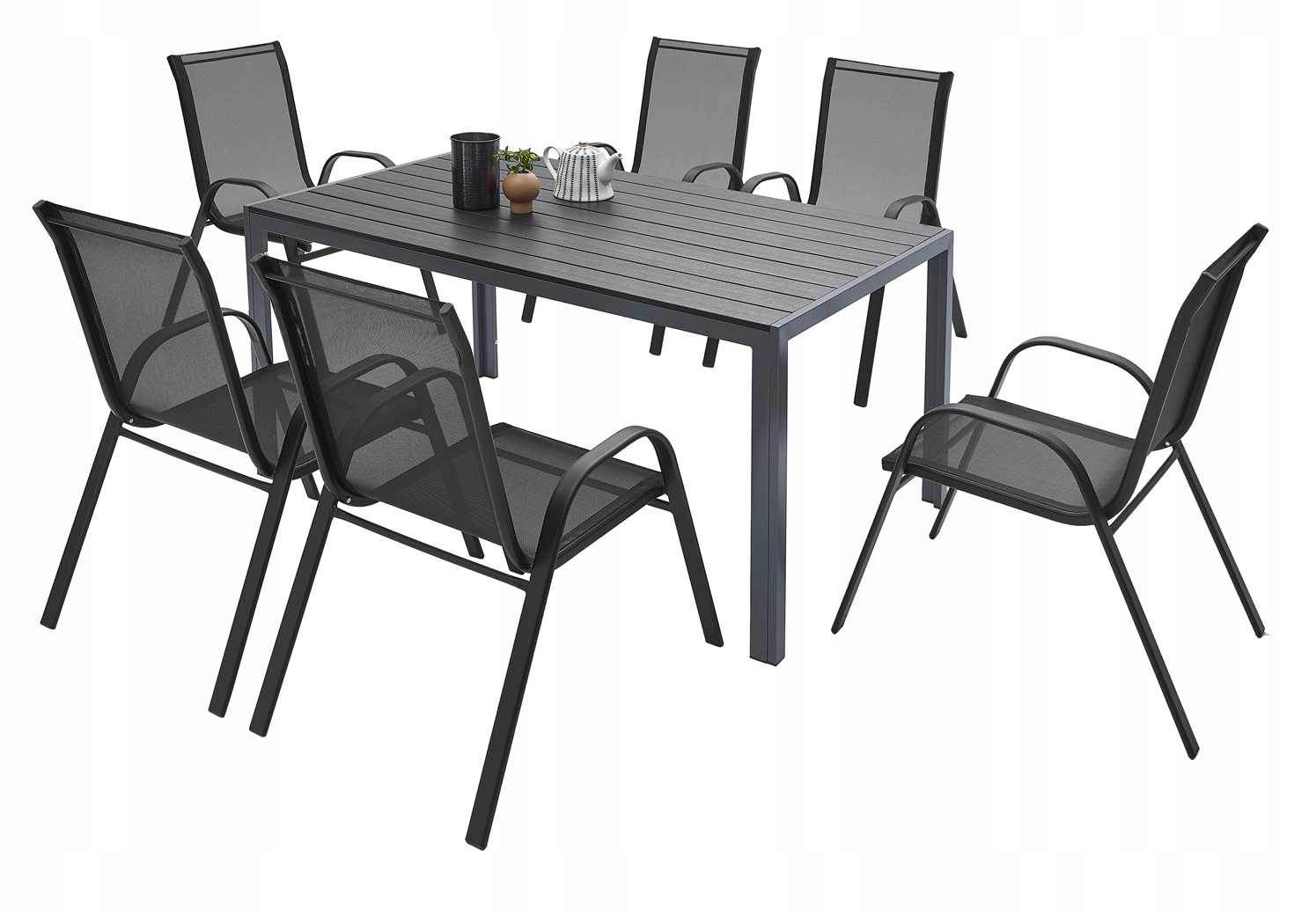 MEBLE OGRODOWE ZESTAW STÓŁ 6+1 NA TARAS BALKON Producent MAT-COMPANY