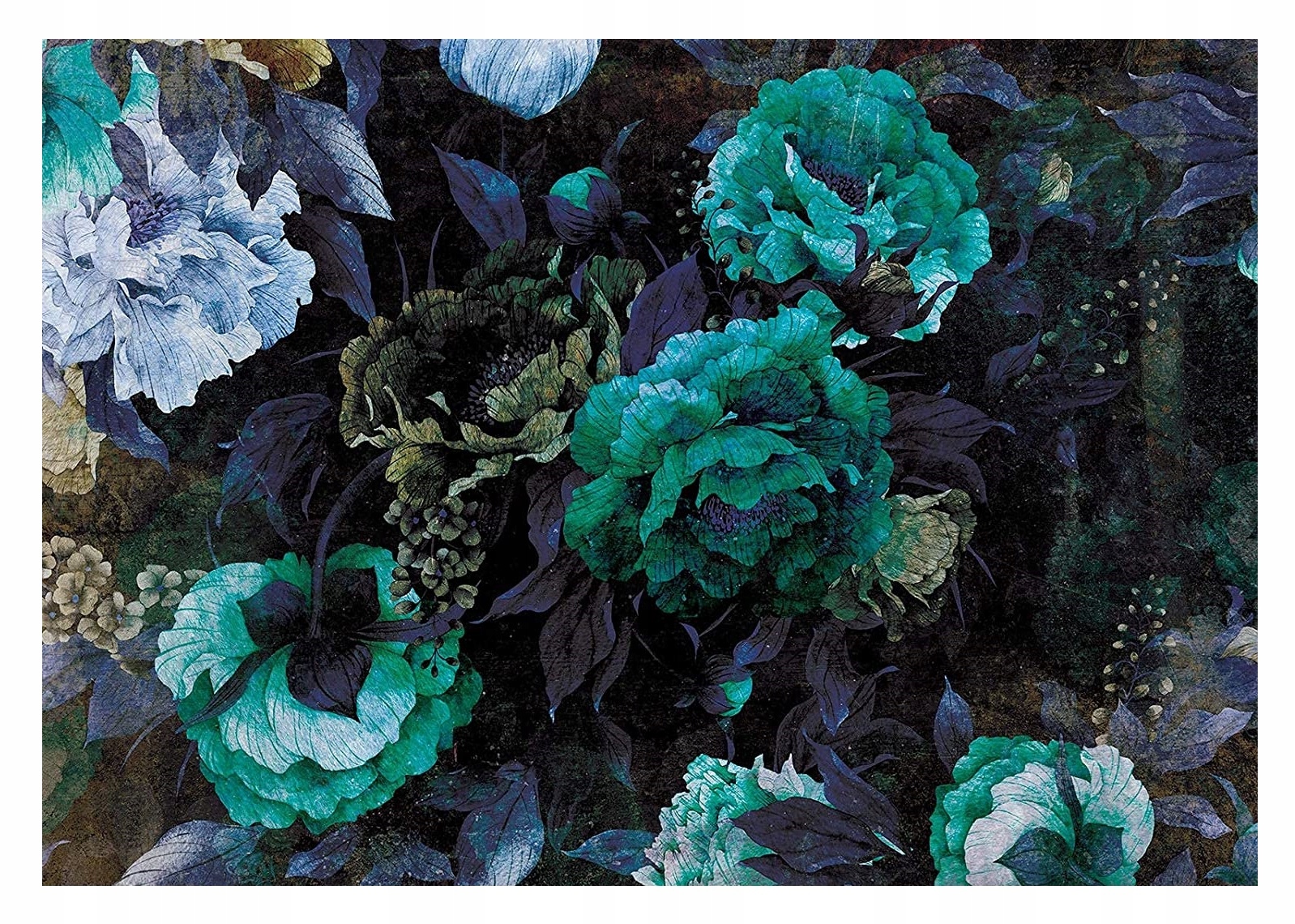 Fototapeta Květiny Pivoňky Tyrkysová Do Ložnice Obývacího Pokoje Tapeta Na Zeď 368x254