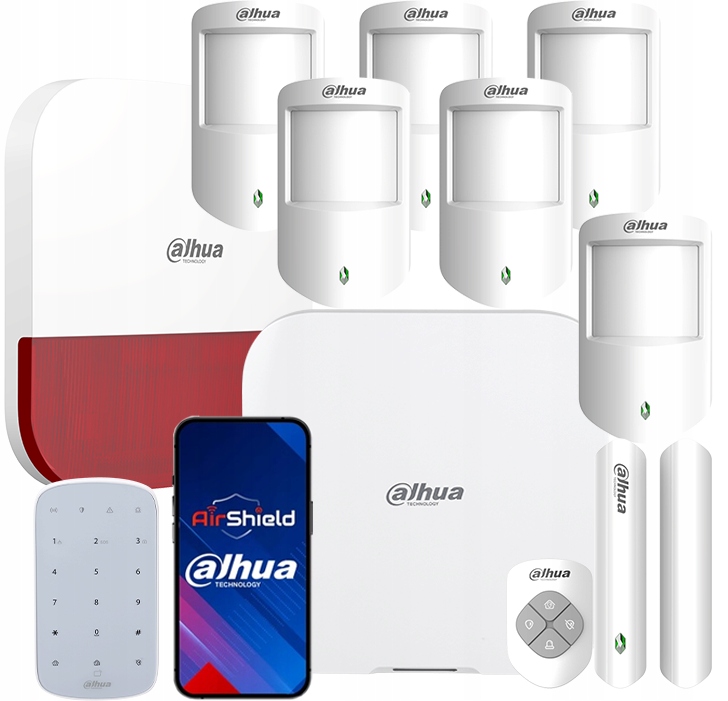 Alarmový set Dahua WiFi AirShield 6x Detektor Pir Pilot Syrena Klávesnica