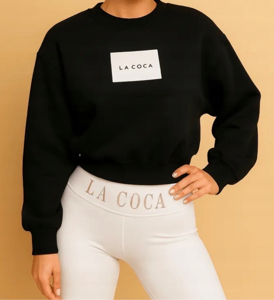 Dámské klasické modelovací legíny LaCoca s vysokým pasem Logo, bílé, velikost M/L