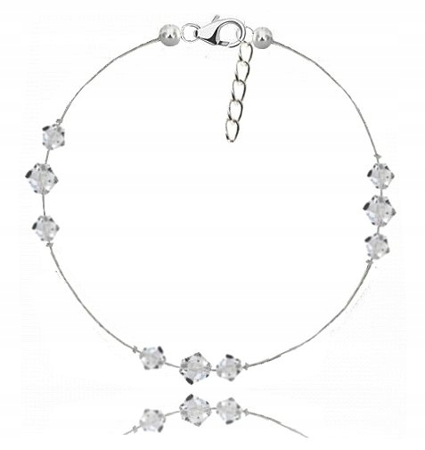 

Srebrna bransoletka Swarovski na nogę srebro