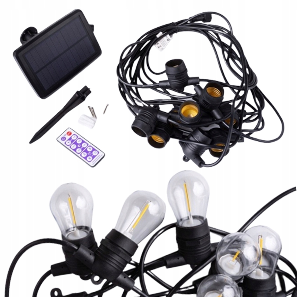 

Solarna Girlanda Ogrodowa 10m +10xLED G45 E27 0,3W