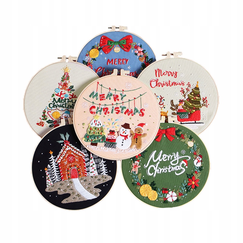 Zestaw Do Haftowania Tamborek Mulina Diy Dla Dzieci Początkujących choinka