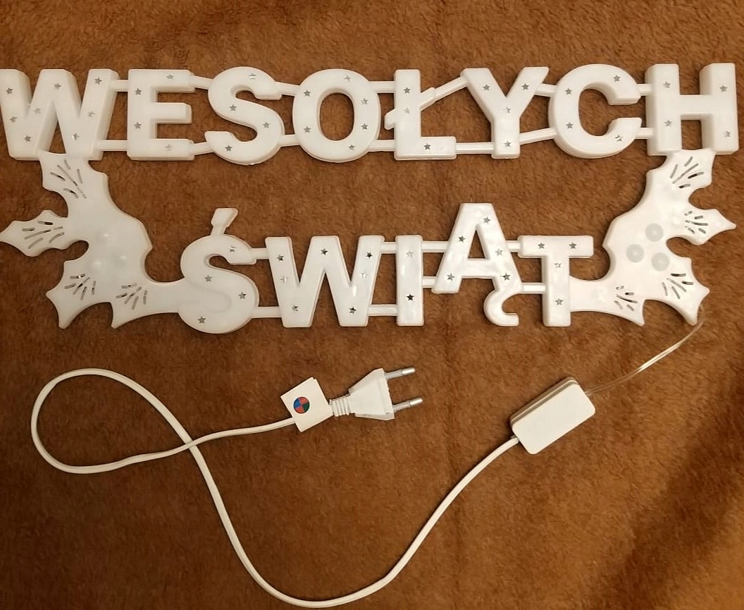 

Napis Świąteczny Led Wesołych Świąt Zimno Biały