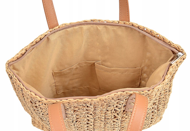 DAVID JONES TOREBKA damska worek KOSZYK słomakolor Kolor beżowy