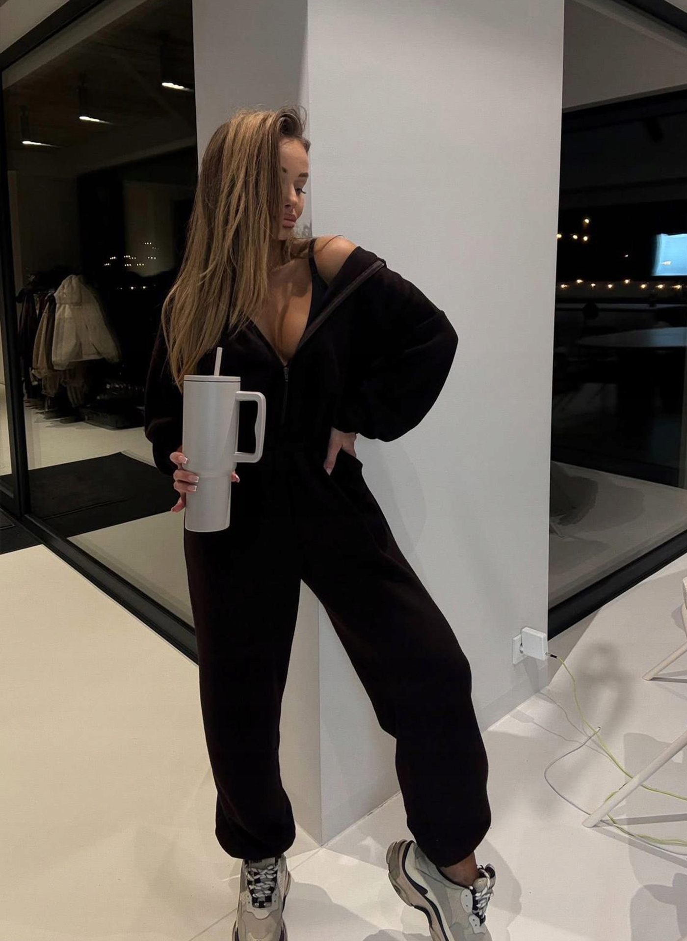 Dámský overal Sonia s vlnou Tmavě hnědá Agatha Studio One Size